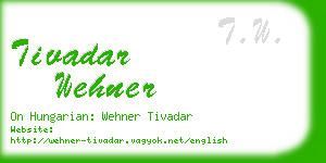 tivadar wehner business card